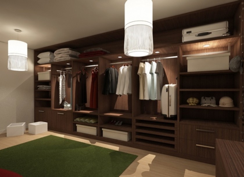 Классическая гардеробная комната из массива с подсветкой Ставрополь