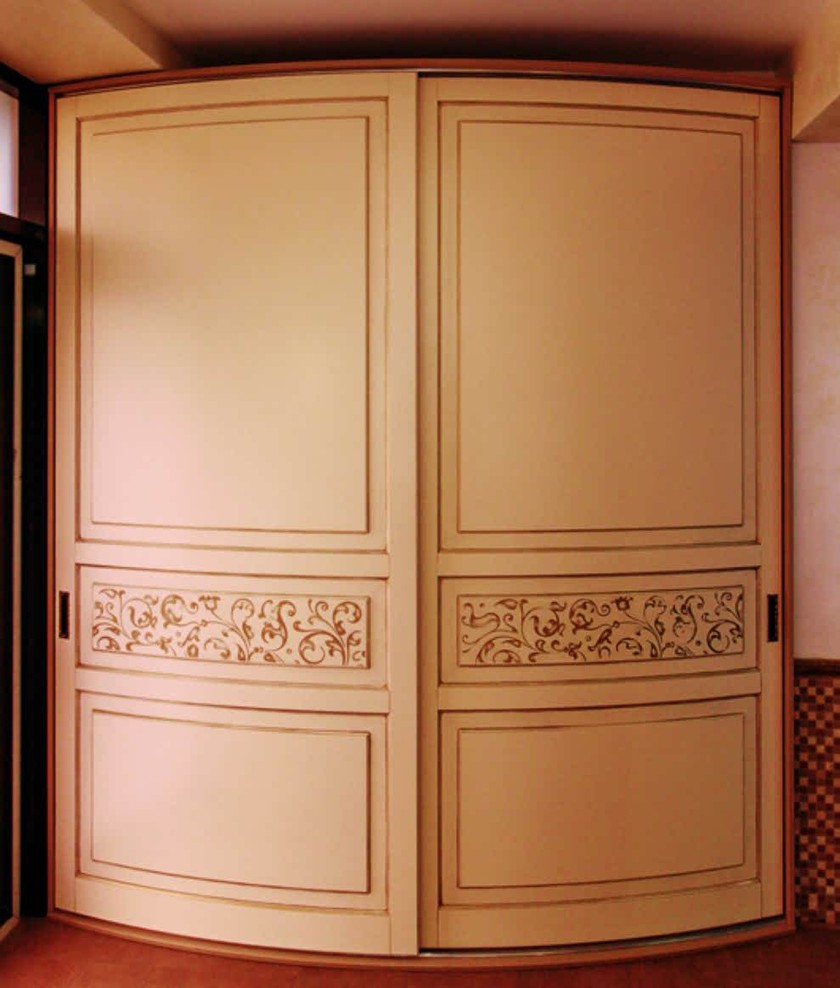 Радиусный шкаф купе с фрезеровкой, эмаль Ставрополь